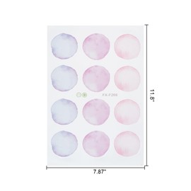 DELORIGIN 6pcs 62mm Decorative Stickers Watercolor Dots Wall Art Kit Waterproof Round Dot Decals Stickers Purple Dot Circle Labels Peel Stick Wall Decals for Home Bedroom Playroom Nursery Classroom