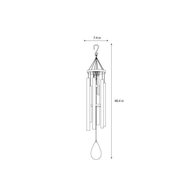 Stylecraft Double Wind Chime, 7 in. Diameter x 46 in.