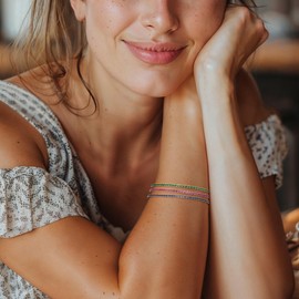 Ross-Simons Italian 6.92 ct. t.w. Simulated Emerald, Ruby and Sapphire Jewelry Set: 3 Tennis Bracelets in Sterling Silver. 8 inches