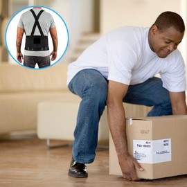 PSBM Standard Elastic Back Support Belt, Black, 2X-Large - MS87514 (1 Box)