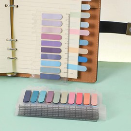 200pcs Colorful Sticky Index Tabs,10 Colors Translucent Sticky Note Tabs,Writable Book Tabs Page Tabs with Ruler for Annotating Books,Filing Products (The Evening of The Flower)
