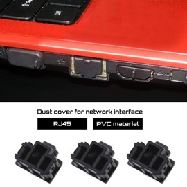 EMSea 50pcs Ethernet Hub Port RJ45 PVC Anti Dust Cover Cap Protector Black