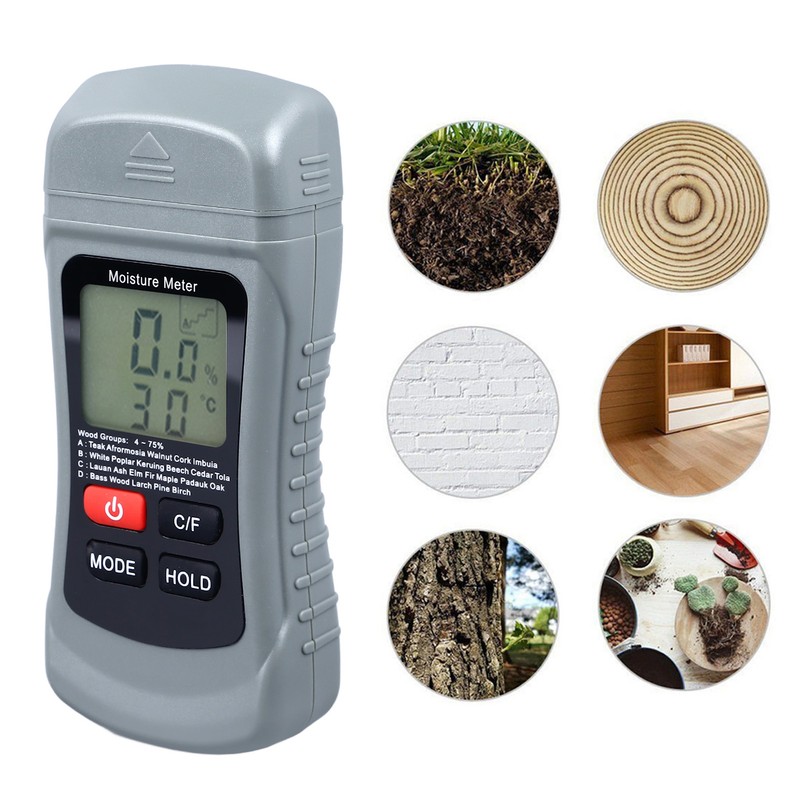 Pin Type Moisture Meter LCD Digital Display Moisture Detector for