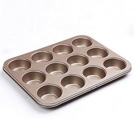 Ihanini Non Stick Ceramic Coated Muffin Pan 12 Cups Professional Healthy cupcake pans Even Baking, Dishwasher and Oven Safe