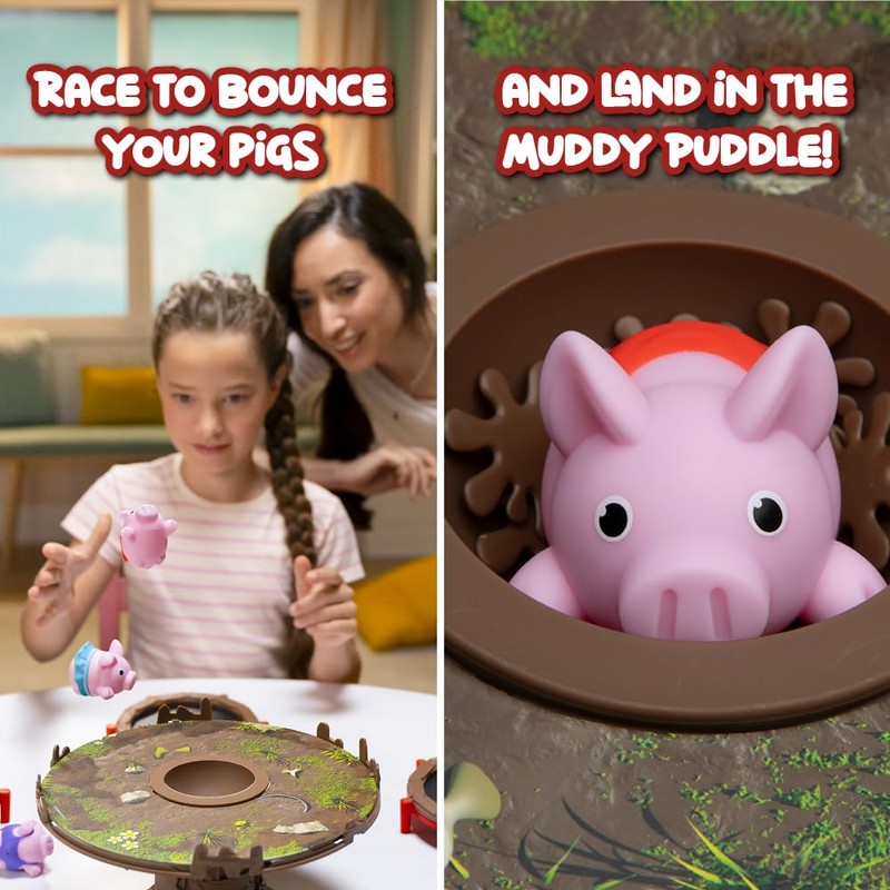 PlayMonster Pigs on Trampolines Board Games – Multi-Player, Preschool Toys,