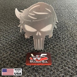 WinterFab Trump Hair Punisher Skull Hitch Cover - Two Layer - America USA Funny WinterFab