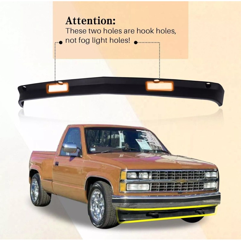AMPLETHINK Bumper Valance Air Dam Deflector For 88-98 Chevy GMC