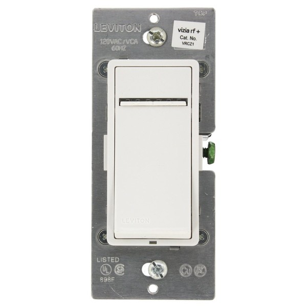 Leviton VRCZ1-1LX Vizia RF + 1-Button Zone Dimming Controller/Virtual Dimming Remote Switch, White/Ivory/Almond