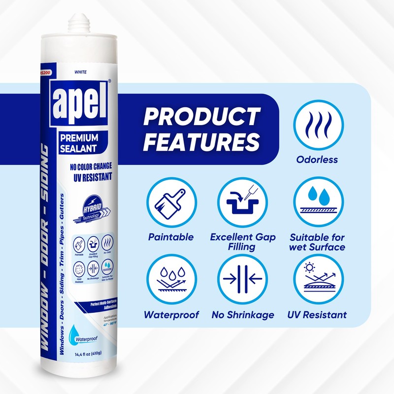 apel DS200 Hybrid Premium Polymer Sealant - UV Resistant Paintable