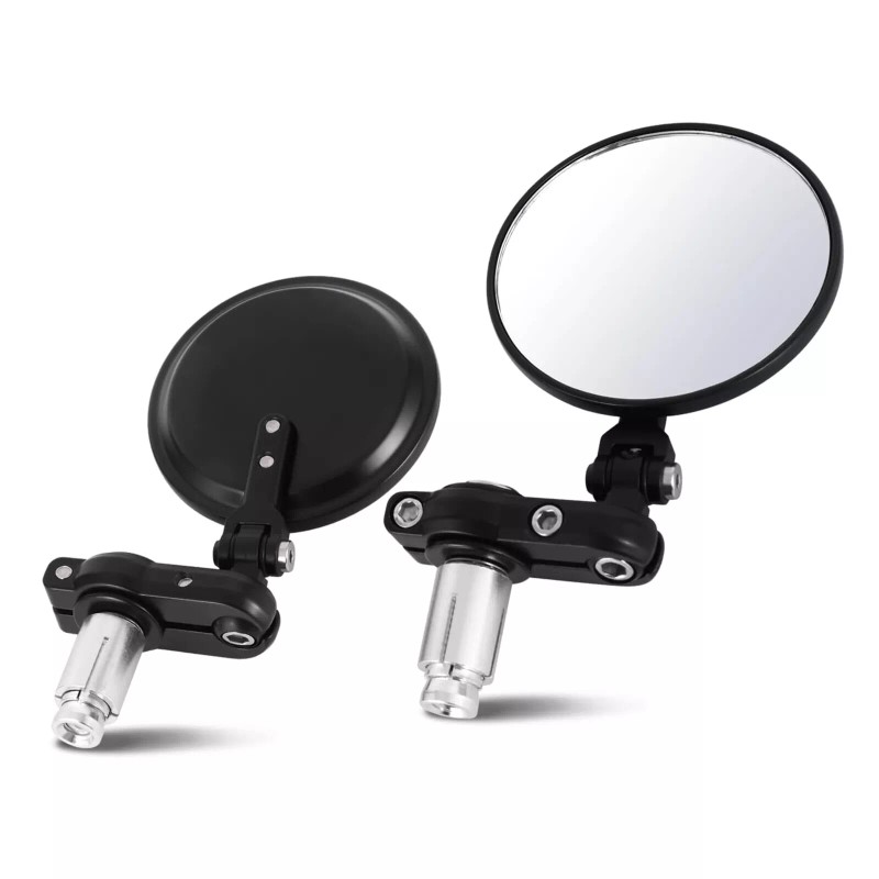 KEEPDSGN 2x 7/8" Round Motorcycle Handle Bar End Mirrors For