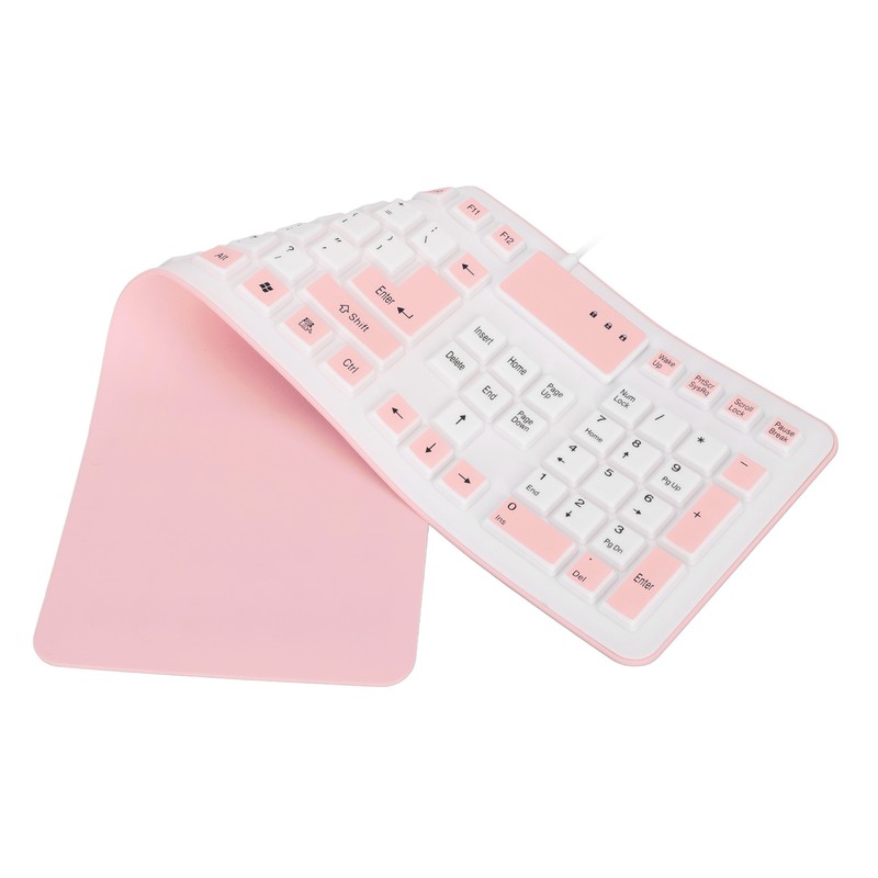 Foldable Silicone Keyboard 106 Keys Waterproof Dustproof Foldable USB Wired