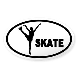 CafePress Figure Skater Oval Sticker Oval Car Bumper Sticker