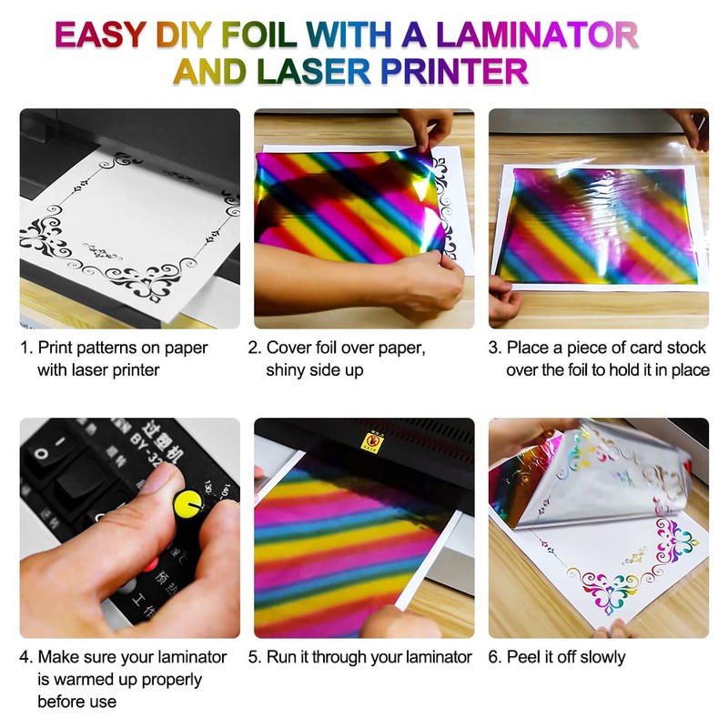 CYFUN DESIGN 50 Sheets Toner Reactive Foil Sheet for Crafts