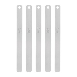 sourcing map 5pcs Mn Steel Feeler Gauge 0.1mm Thickness 150mm Length Metric Filler Thickness Gage Gap Measuring Tool Single Blade