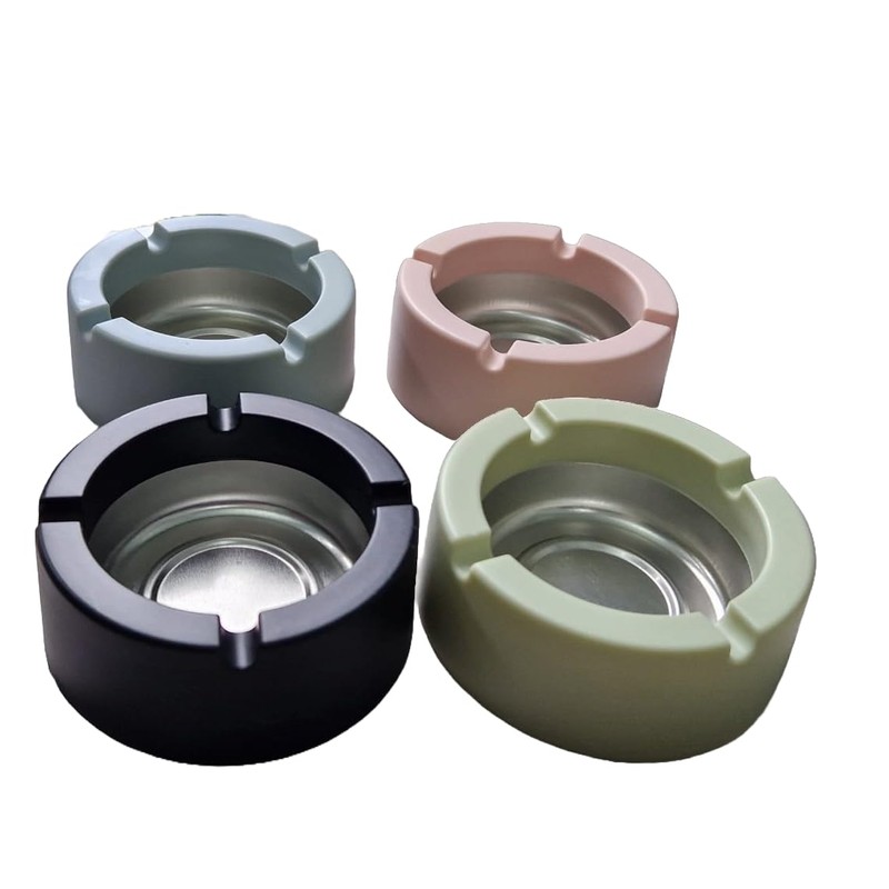 MIFAH Colour Full Plastic Ashtray Pack OF 2,Pastel Colours Won't