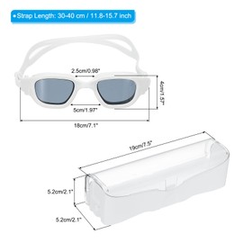 PATIKIL Polarized Swim Goggles Unisex, Anti-Fog Pool Swimming Goggles Sun Rays Resistance No Leaking with Storage Box for Men Women Adults Teenagers, White/Gray