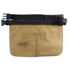 RAVEN Beige Split Leather Tool Apron | 2 Functional Pockets | 14" (35.6 cm) x 9.5" (24.1 cm) | Quick Release Buckle | Ideal for Handymen