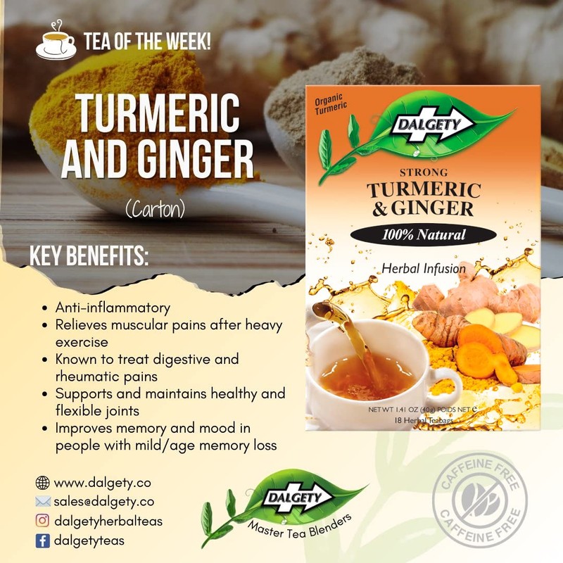 Dalgety Turmeric and Ginger Herbal Infusion 6x40g Cartons (6 Pack)