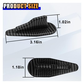 10PCS Car Diffuser Shark Fin Kit, Fin Roof Antenna, Shark Fins Spoiler Wing Kit Compatible with Spoiler Vortex Generator Roof Wing (Carbon Fiber Black)