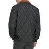 Dockers Men's Diamond Quilted Jacket with Corduroy Collar, Black