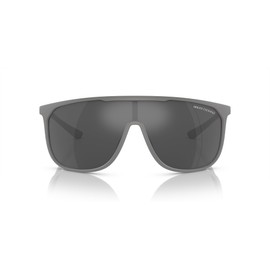 A|X ARMANI EXCHANGE Men's AX4137SU Universal Fit Square Sunglasses, Matte Grey/Grey Mirrored Silver, 35 mm