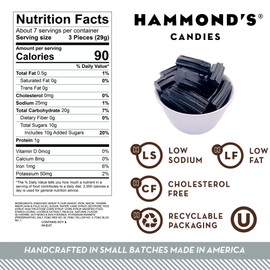 Hammond’s Candies - Australian Style Soft Black Licorice – 2 Pack, Fat Free, After Dinner, Movie Dessert Candy, Handcrafted in the USA