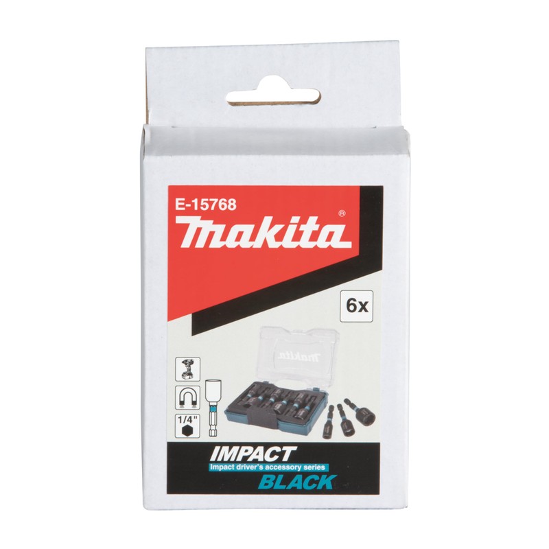 Makita E-15768 6 Piece Impact Black Nutsetter Set