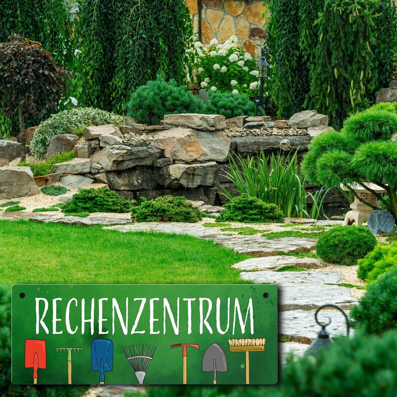 Rechenzentrum Metal Sign L in 10.5 x 28 cm with