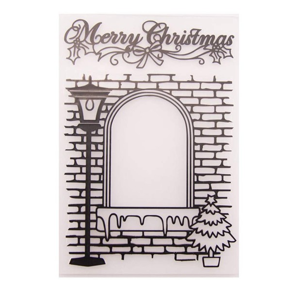 Merry Christmas X-Mas Christmas Tree Plastic Embossing Folder for Scrapbook