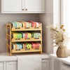 Yumkfoi Bamboo Can Organizer for Pantry, 3 Tier Stackable Can