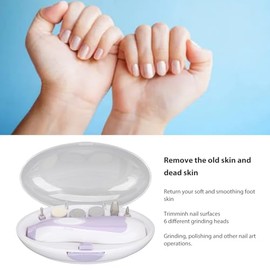 ZJchao Lima Electrica Pedicura para Pies, Kit de 6 Cabezales Pulidor de Uñas Eléctrica Máquina Perforadora de Lima de Uñas Elimina Piel Muerta Brocas 