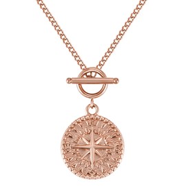 BONNYBIRD® Compass Women's BonnyCompass Necklace - Premium Necklace Women's with Compass Pendant Made of Stainless Steel in Silver, Gold and Rose Gold, 100% Waterproof and Skin Friendly, Stainless