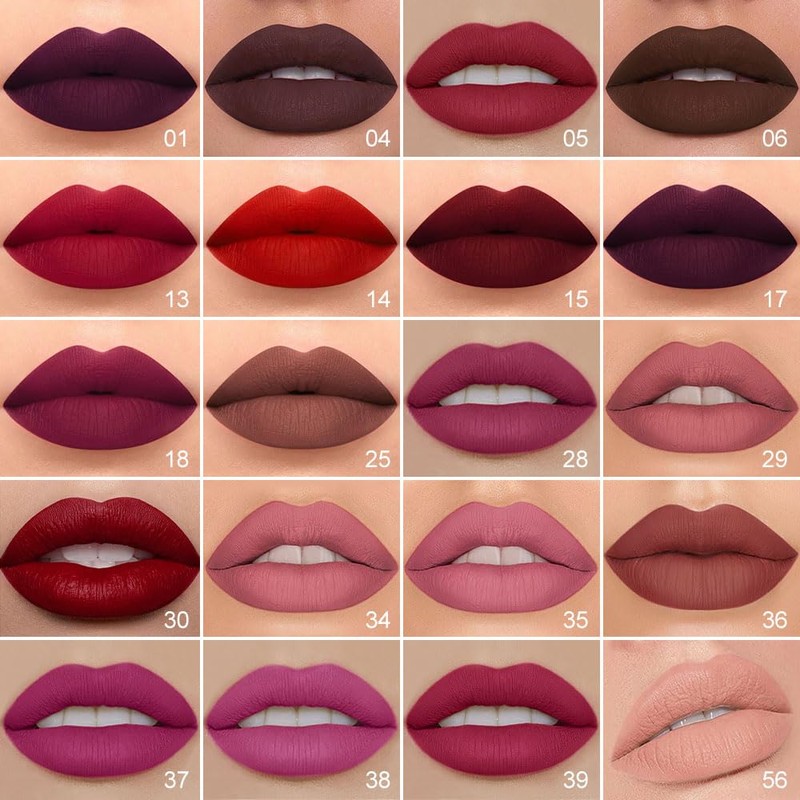 1Pcs Bright Fire Ruby Red Matte Lip Liner & Liquid