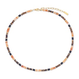 GAVU Women's Millard Style Three Colour Gemstone Necklace, Stone, Tigers Eye Aventurine Onyx