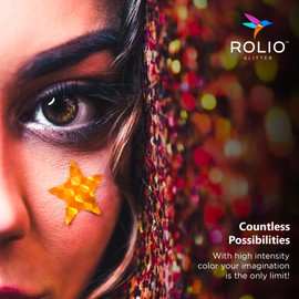 Rolio Holographic Craft Glitter - Pure Glitter - Cosmetic Grade Glitter for Resin, Makeup, Face & Body Art, Craft Supplies, Nail Decoration - One Jar - 28 Grams - 1/128" to 1/64" Size - Maroon Red