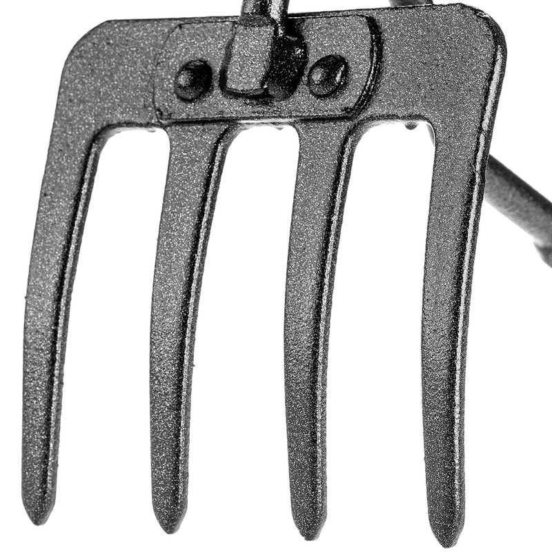 KADAX Carbon Steel Garden Rake, Hand Rake with 4 Prongs,