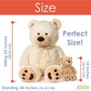 JOON Huge Teddy Bear - 38 Inches, Cream, Fluffy Faux