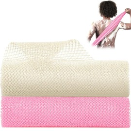 KOLZEMV Pack of 2 African Net Sponge African Mesh Sponge Scrub Net African Body Washer Bath Cloth Wash Cloth Shower Body Back Scrubber Skin Smoother for Home Use
