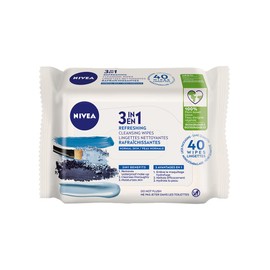 NIVEA 3-in-1 Biodegradable Face Cleansing & Make-up Removing Wipes for Normal Skin, 40 Wipes
