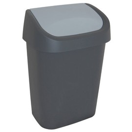 Allibert Mistral 214962 Rubbish Bin with Swinging Lid 25 x 17.9 x 35.7 cm Polypropylene Charcoal/Grey