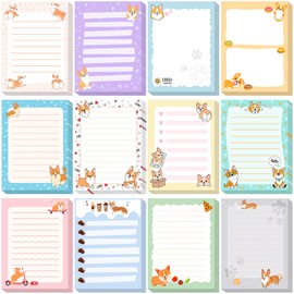 Chiisong 12 Pieces Corgi Sticky Notes Welsh Corgi Sticky to Do List Kawaii Dog Notepad Corgi Gifts for Corgi Lovers 3x4 Inch Cute Corgi Writing Memo Pads Office Supplies Small Gift for Dog Lovers