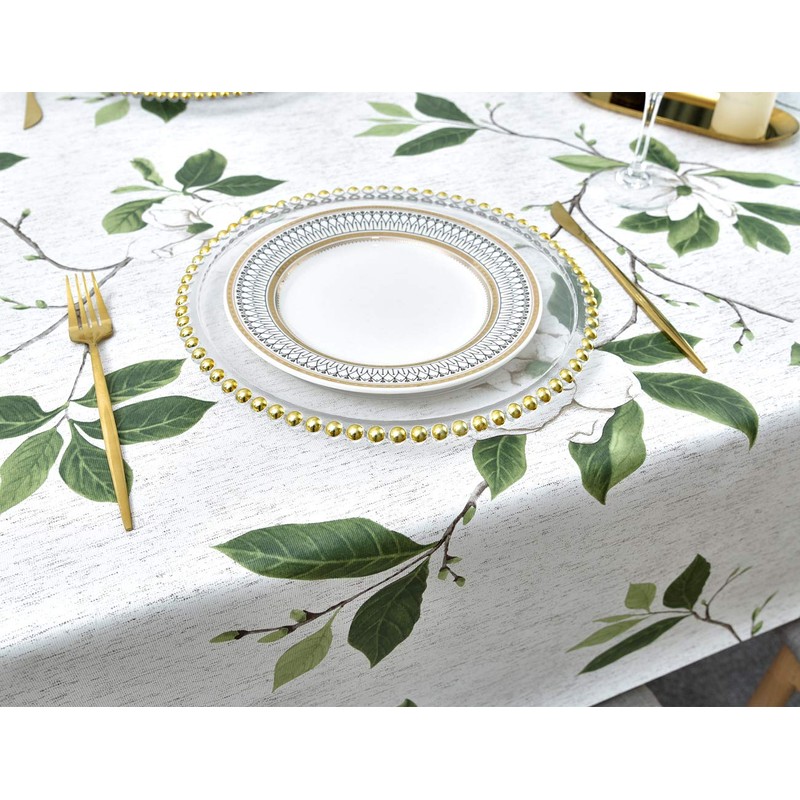 Plenmor PVC Rectangular Tablecloth for Kitchen, Dining Table, Green, Plastic