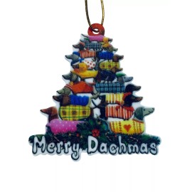 Unbranded “Merry Dachmas” Christmas Ornament Featuring 16 Dachshund Dog Lovers Designs