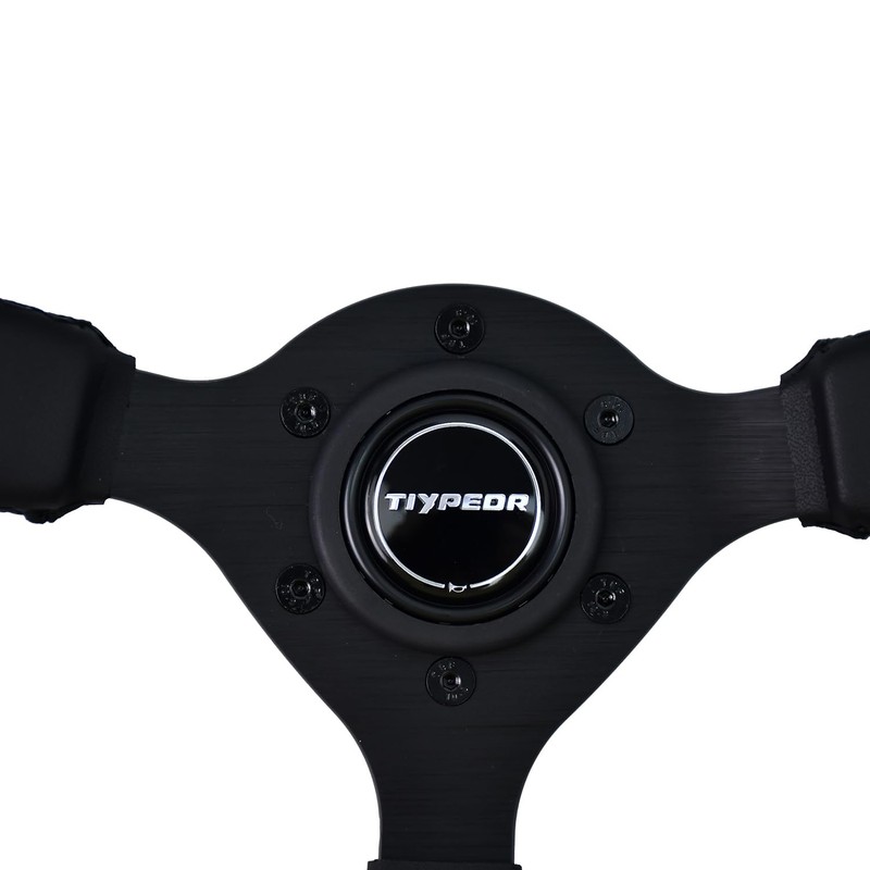 TIYPEOR Universal Racing Drift 280mm/11inch Microfiber Leather Steering Wheel with