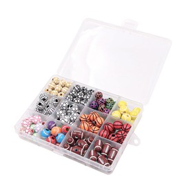 VOANZO 12 Styles Sports Beads Football Beads Basketball Baseball Tennis Volleyball Beads for Jewelry Making Crafts DIY Necklace Bracelet Making