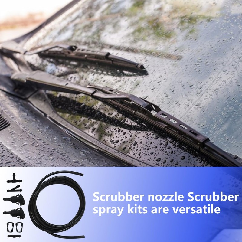 New Car Windshield Washer Nozzles Kit Fluid Hose Connector Set