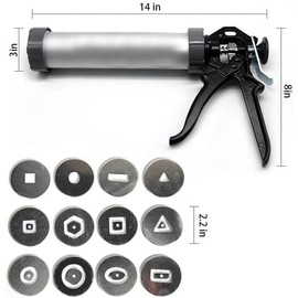 Clay Extruder Tool，Clay Extruder Gun with 12 Different Molds,Handheld Extruder