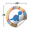 Dinosaur Boy Birthday Party Kiss Sticker Labels, 300 Party Circle