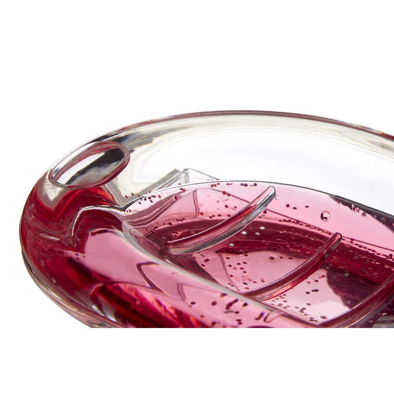 Premier Housewares 1601656 Acrylic Soap Dish with Floating Hearts, Transparent/Red,