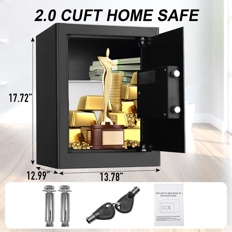 Tenamic Fireproof Safe Box 2.0 Cuft Electronic Digital Security Box,